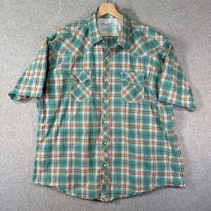 Wrangler 20X Competition XXL Advanced Comfort Western Plaid Pearl Snap Shirt